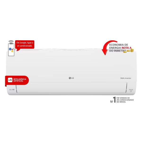Ar-Condicionado Split Inverter 9000 BTUs LG AI Dual Inverter Voice Só Frio S3-Q09AA31A 220V